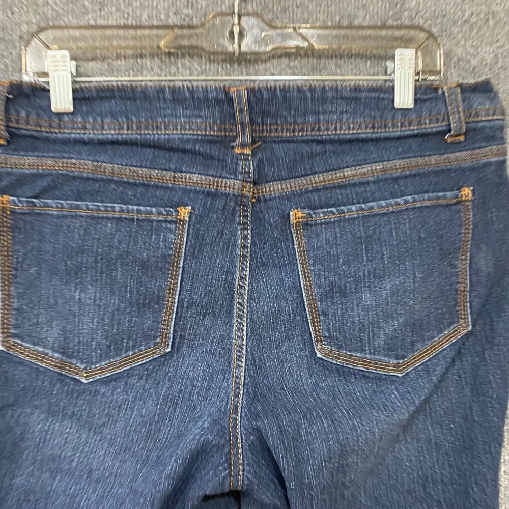 Faded Glory Womens Dark Wash Denim Bermuda Shorts Size 14 Stretch Knee Length